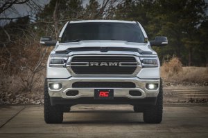 Toyota Tacoma LED Fog Light Kit - Rough Country - 3.5 Inch Round, Amber DRL - Black - 4WD - '16-'22